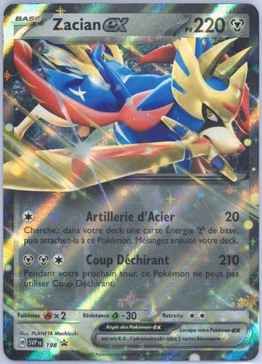 Zacian EX Slashing Legends Tin (198) 2025 Pokemon French Svp FR-SV Black Star Promo