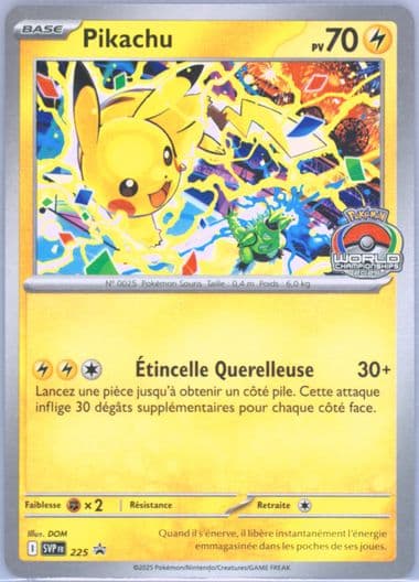 Pikachu World Championships (225) 2025 Pokemon French Svp FR-SV Black Star Promo