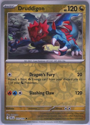 Druddigon Reverse Holo (115) 2025 Pokemon Jtg EN-Journey Together