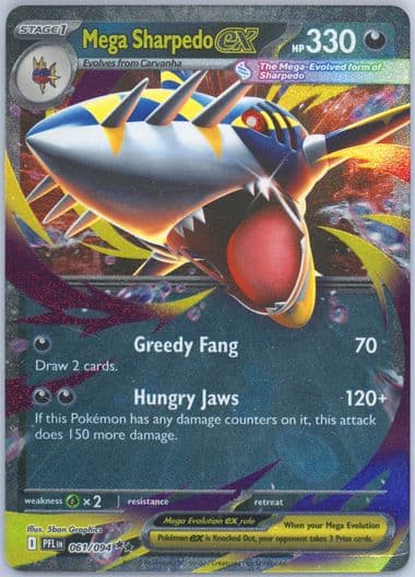 Mega Sharpedo EX (061) 2025 Pokemon Pfl EN-Phantasmal Flames