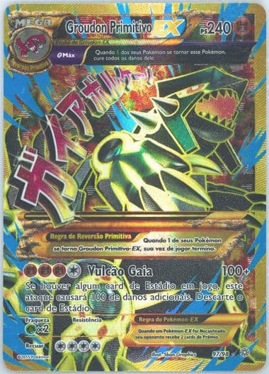 Full Art/Groudon Primitivo EX Portuguese (97) 2015 Pokemon XY Ancient Origins