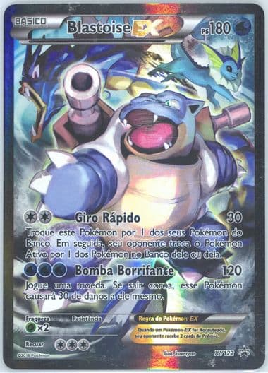 Full Art/Blastoise EX Red & Blue Collection-Portuguese (XY122) 2016 Pokemon XY Black Star Promo