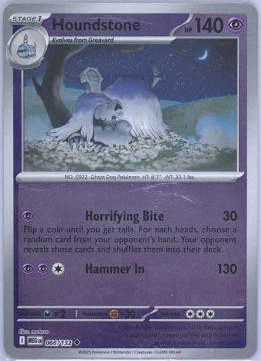 Houndstone Reverse Holo (066) 2025 Pokemon Meg EN-Mega Evolution