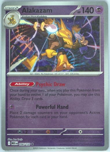 Alakazam Reverse Holo (056) 2025 Pokemon Meg EN-Mega Evolution