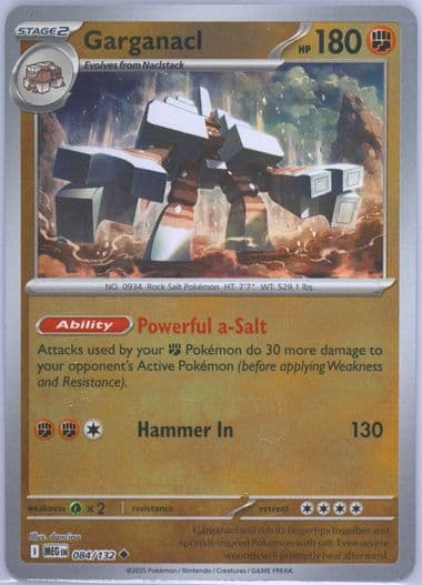 Garganacl Reverse Holo (084) 2025 Pokemon Meg EN-Mega Evolution