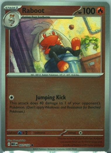 Raboot Reverse Holo (027) 2025 Pokemon Meg EN-Mega Evolution