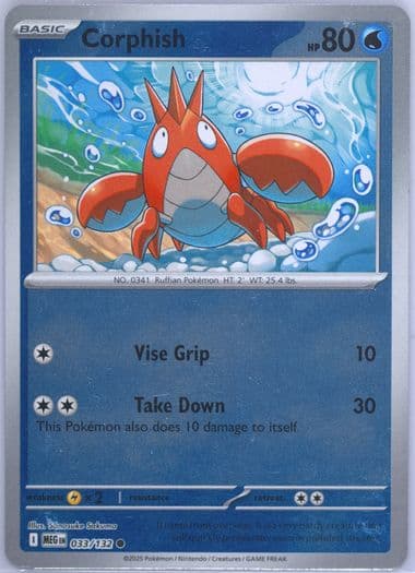 Corphish Reverse Holo (033) 2025 Pokemon Meg EN-Mega Evolution
