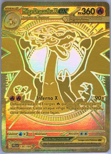 Mega Charizard X EX Mega Hyper Rare (130) 2025 Pokemon French Pfl FR-Phantasmal Flames