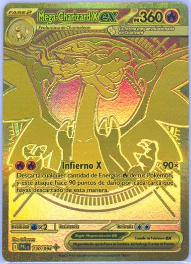 Mega Charizard X EX Mega Hyper Rare (130) 2025 Pokemon Spanish Pfl ES-Phantasmal Flames