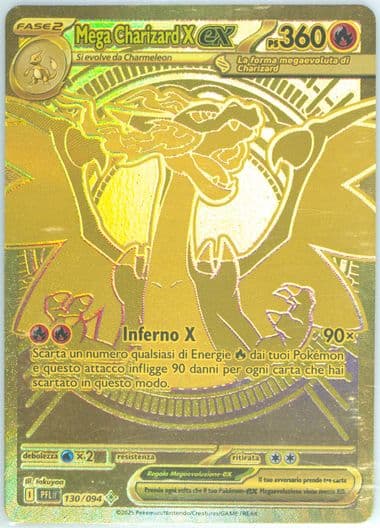Mega Charizard X EX Mega Hyper Rare (130) 2025 Pokemon Italian Pfl It-Phantasmal Flames