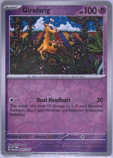 Girafarig Reverse Holo (083) 2024 Pokemon Twm EN-Twilight Masquerade