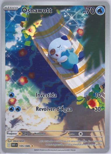 Oshawott Illustration Rare (105) 2025 Pokemon Portuguese Wht PT-White Flare