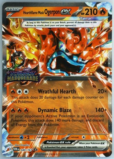 Hearthflame Mask Ogerpon EX Masks of Ogerpon Premium Collection-Jumbo (040) 2025 Pokemon Twm EN-Twilight Masquerade