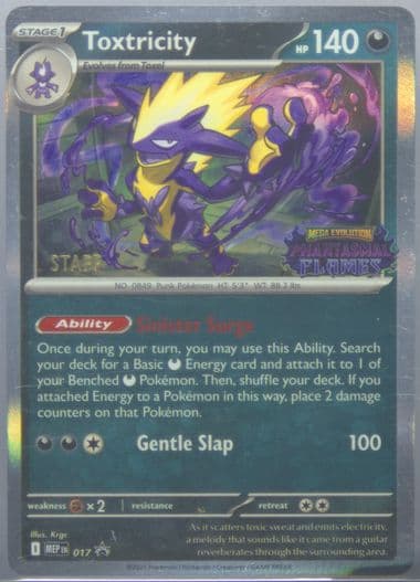 Toxtricity Phantasmal Flames Prerelease-Staff (017) 2025 Pokemon Mep EN-Me Black Star Promo