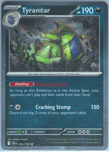Tyranitar Mega Evolution Premium Checklane Blister (095) 2025 Pokemon Jtg EN-Journey Together