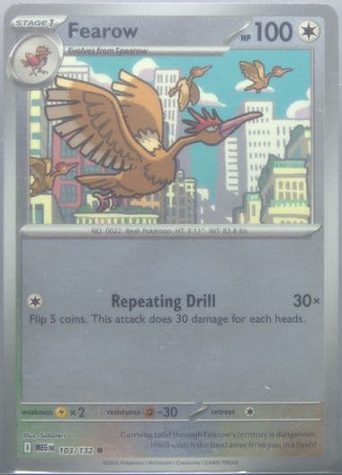 Fearow Reverse Holo (103) 2025 Pokemon Meg EN-Mega Evolution