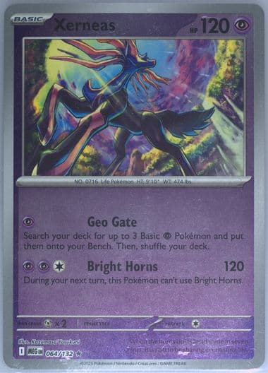 Xerneas Reverse Holo (064) 2025 Pokemon Meg EN-Mega Evolution