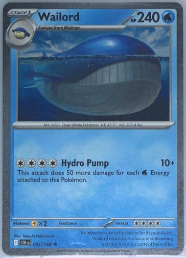 Wailord Mega Evolution Checklane Blister (041) 2025 Pokemon Jtg EN-Journey Together