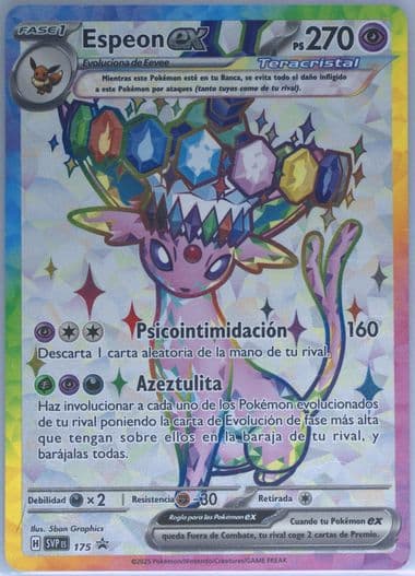 Espeon EX Prismatic Evolutions Premium Figure Collection (175) 2025 Pokemon Spanish Svp ES-SV Black Star Promo