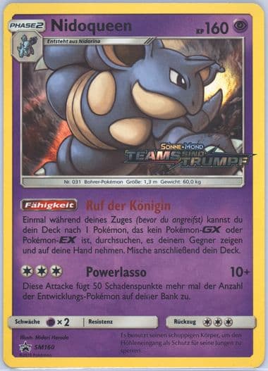 Nidoqueen Team Up Prerelease-German (SM160) 2019 Pokemon SM Black Star Promo