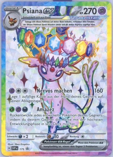 Espeon EX Prismatic Evolutions Premium Figure Collection (175) 2025 Pokemon German Svp de-SV Black Star Promo