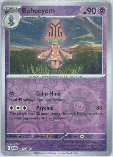 Beheeyem Reverse Holo (041) 2025 Pokemon Blk EN-Black Bolt