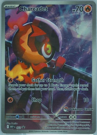 Charcadet Phantasmal Flames Pokemon Center Elite Trainer Box (022) 2025 Pokemon Mep EN-Me Black Star Promo