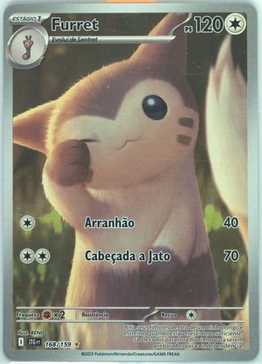 Furret Illustration Rare (168) 2025 Pokemon Portuguese Jtg PT-Journey Together