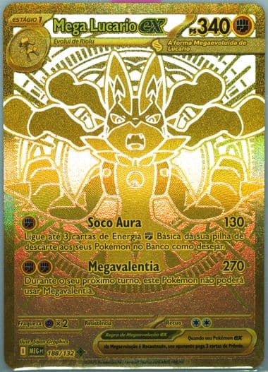 Mega Lucario EX Mega Hyper Rare (188) 2025 Pokemon Portuguese Meg PT-Mega Evolution