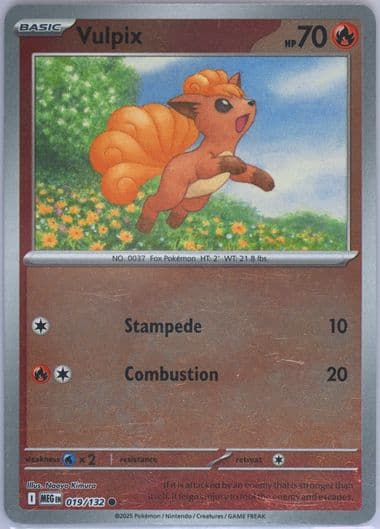Vulpix Reverse Holo (019) 2025 Pokemon Meg EN-Mega Evolution