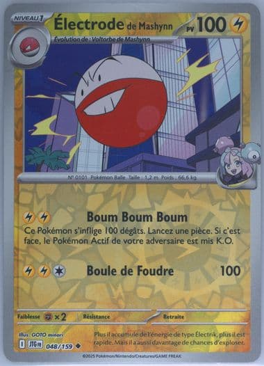 Iono's Electrode Reverse Holo (048) 2025 Pokemon French Jtg FR-Journey Together