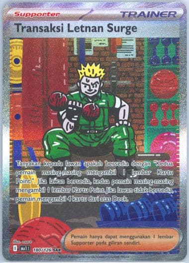 LT. Surge's Bargain Special Art Rare (180) 2025 Pokemon Indonesian MA1 I-Mega Evolution