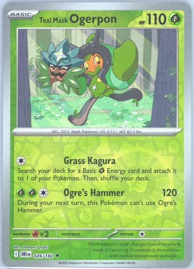 Teal Mask Ogerpon Reverse Holo (026) 2025 Pokemon Dri EN-Destined Rivals