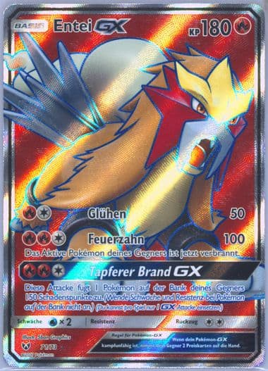 Full Art/Entei GX German (71) 2017 Pokemon Sun & Moon Shining Legends