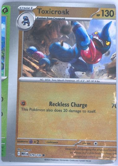 Toxicroak Reverse Holo (079) 2025 Pokemon Meg EN-Mega Evolution