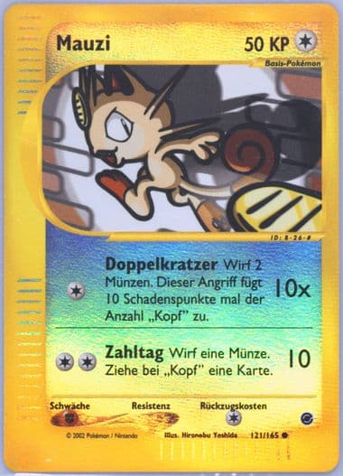 Mauzi-Reverse Foil German (121) 2002 Pokemon Expedition