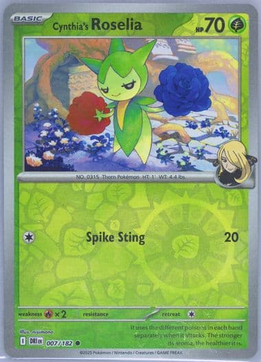 Cynthia's Roselia Reverse Holo (007) 2025 Pokemon Dri EN-Destined Rivals