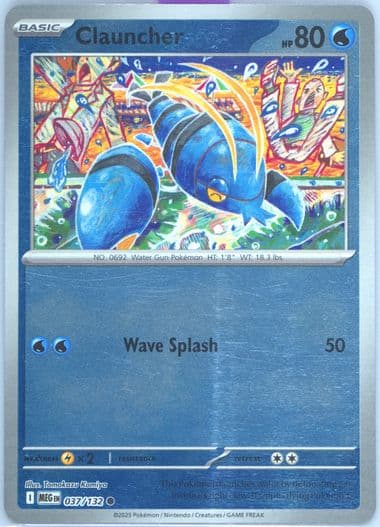Clauncher Reverse Holo (037) 2025 Pokemon Meg EN-Mega Evolution