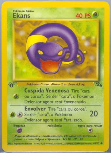 Ekans 1st Edition (46) 2000 Pokemon Portuguese Fossil