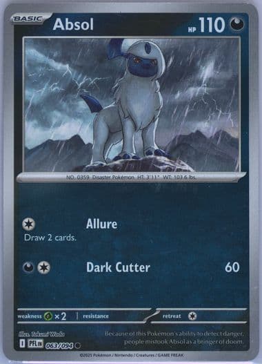 Absol Reverse Holo (063) 2025 Pokemon Pfl EN-Phantasmal Flames