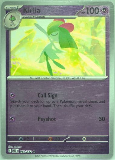 Kirlia Reverse Holo (059) 2025 Pokemon Meg EN-Mega Evolution