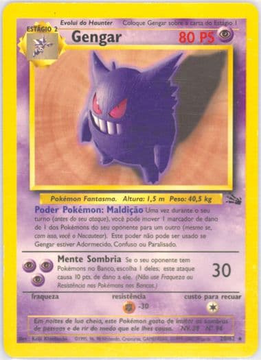 Gengar (20) 2000 Pokemon Portuguese Fossil