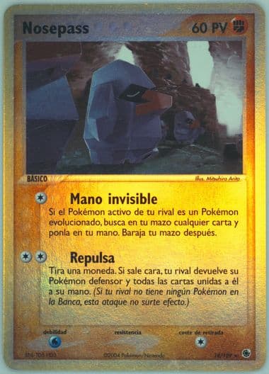 Nosepass-Reverse Foil (18) 2004 Pokemon Spanish EX Ruby & Sapphire