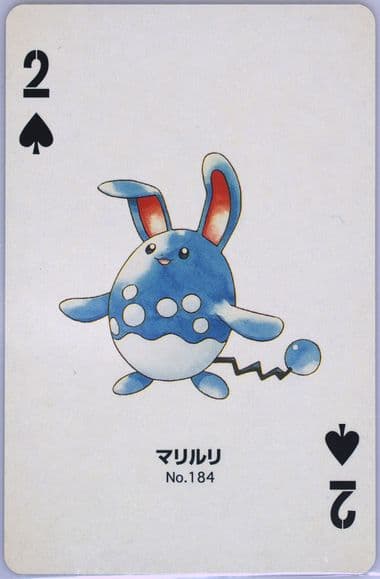 Azumarill 2 of Spades (184) 2000 Pokemon Gold Version Part 2 Playing Cards