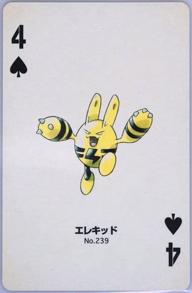 Elekid 4 of Spades (239) 2000 Pokemon Gold Version Part 2 Playing Cards