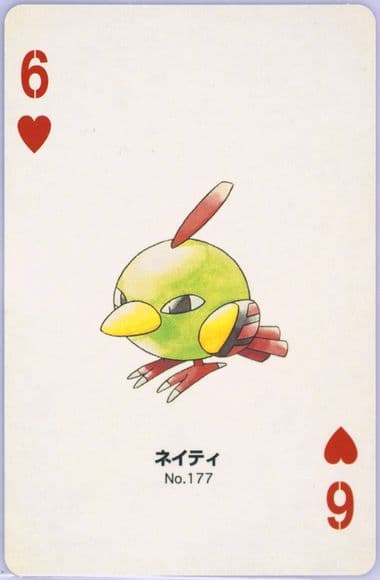 Natu 6 of Hearts (177) 2000 Pokemon Gold Version Part 2 Playing Cards
