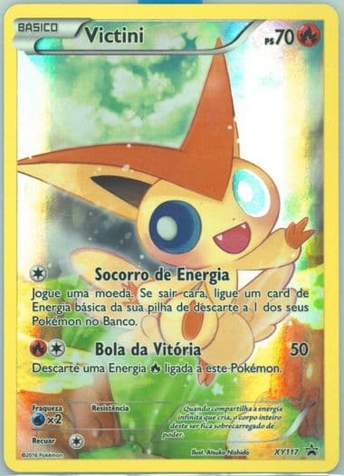 Full Art/Victini Mythical Pokemon Collection-Portuguese (XY117) 2016 Pokemon XY Black Star Promo