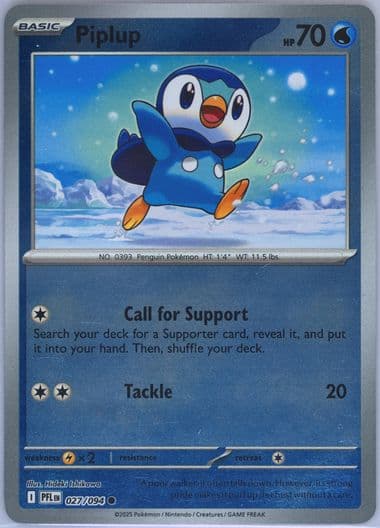 Piplup Reverse Holo (027) 2025 Pokemon Pfl EN-Phantasmal Flames
