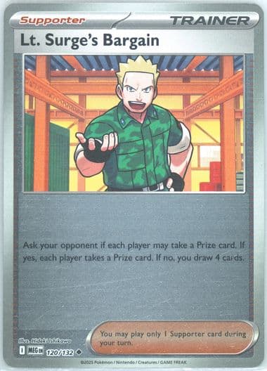 LT. Surge's Bargain Reverse Holo (120) 2025 Pokemon Meg EN-Mega Evolution