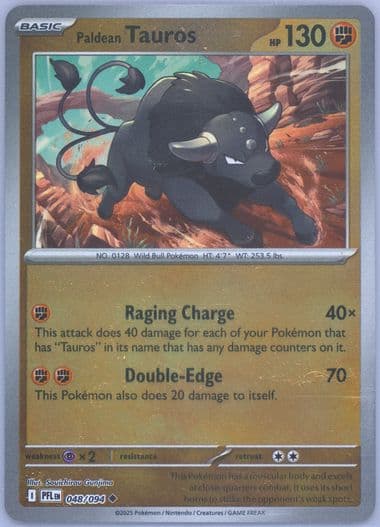 Paldean Tauros Reverse Holo (048) 2025 Pokemon Pfl EN-Phantasmal Flames